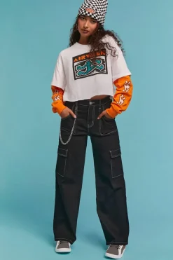 Airwalk Cropped Combo Tee