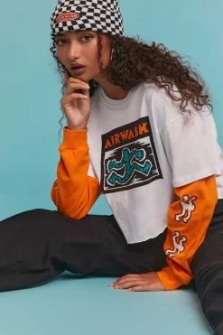 Airwalk Cropped Combo Tee