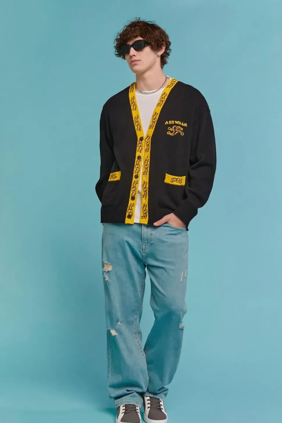 Airwalk Graphic Cardigan Sweater