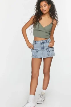 A-Line Denim Mini Skirt