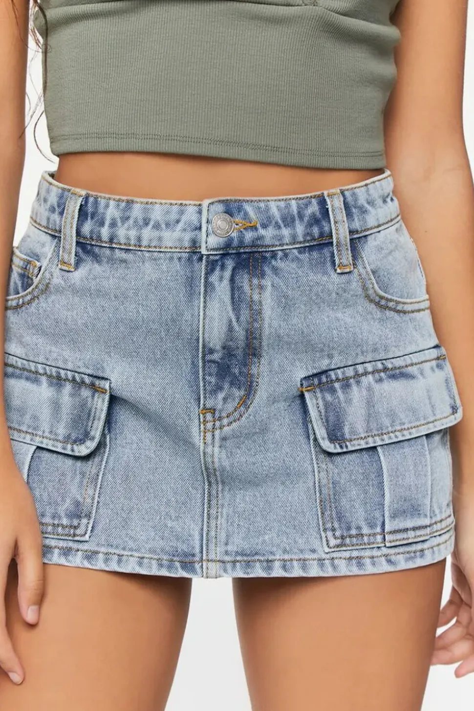 A-Line Denim Mini Skirt