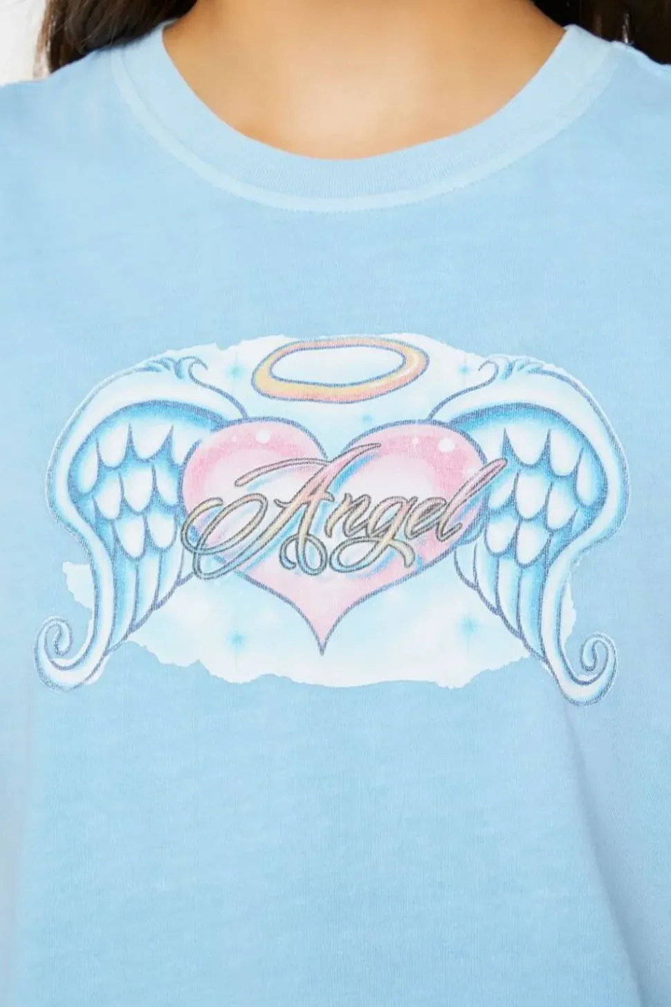 Angel Graphic Raw-Cut Muscle Tee