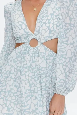 Animal Print Cutout Mini Dress