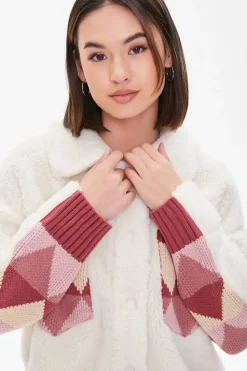 Argyle Faux Shearling Jacket