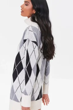 Argyle Mini Sweater Dress