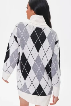 Argyle Mini Sweater Dress