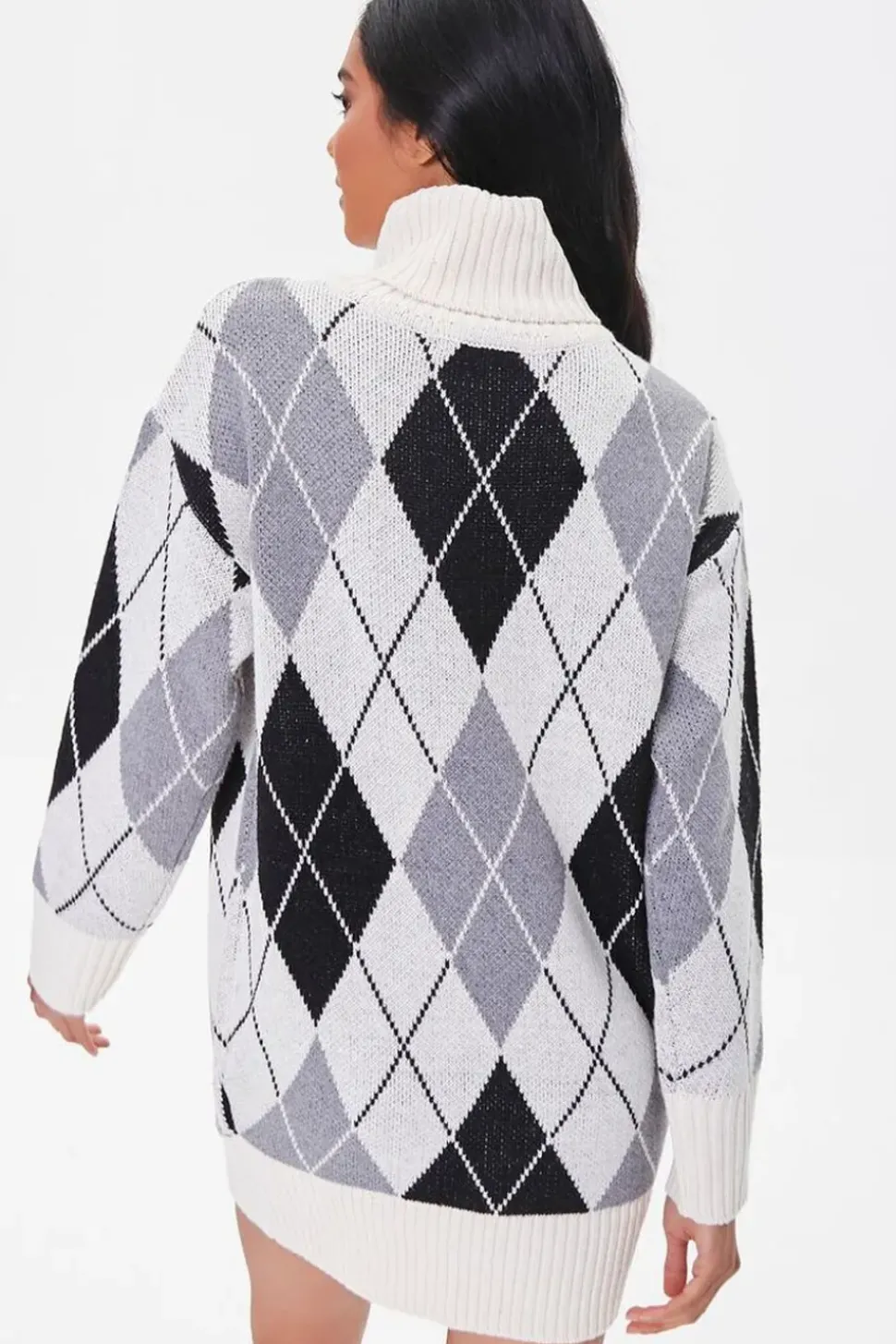 Argyle Mini Sweater Dress