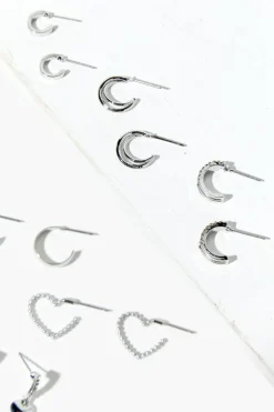 Assorted Heart Hoop Earring Set