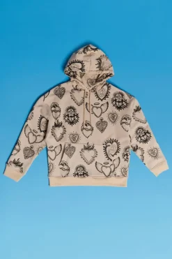 Assorted Heart Print Hoodie