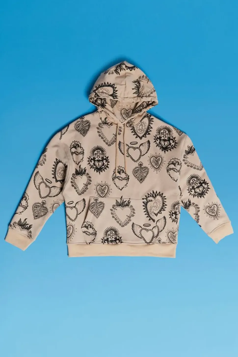 Assorted Heart Print Hoodie