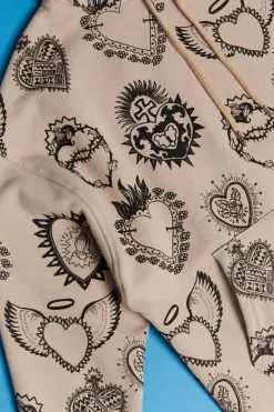 Assorted Heart Print Hoodie