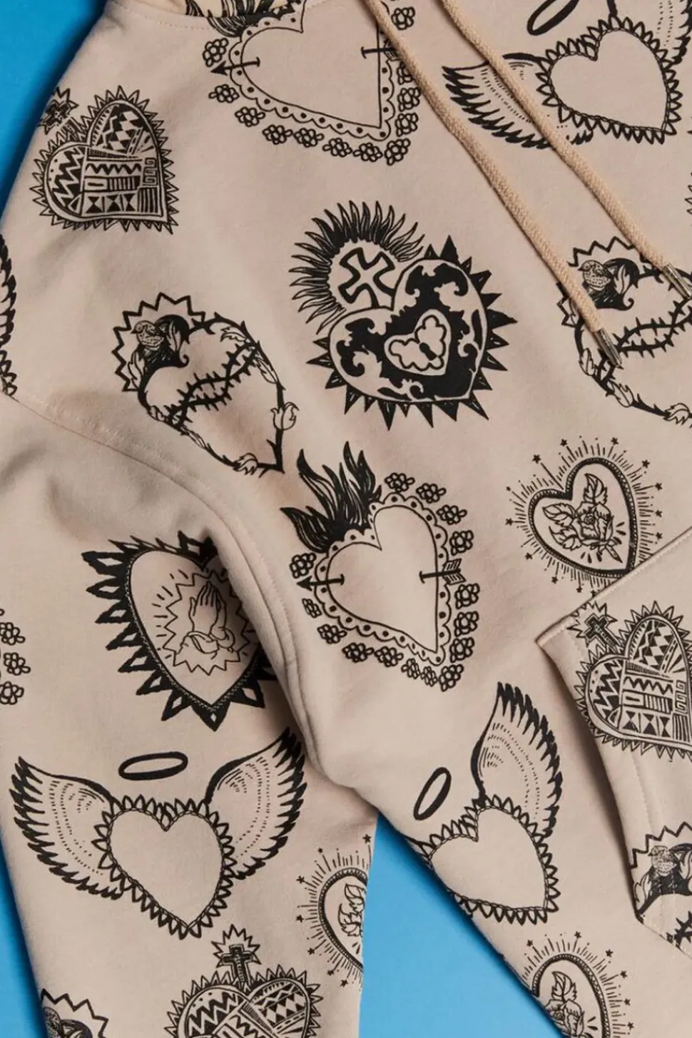 Assorted Heart Print Hoodie