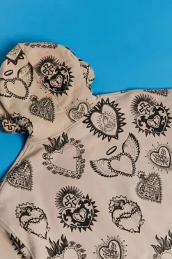 Assorted Heart Print Hoodie