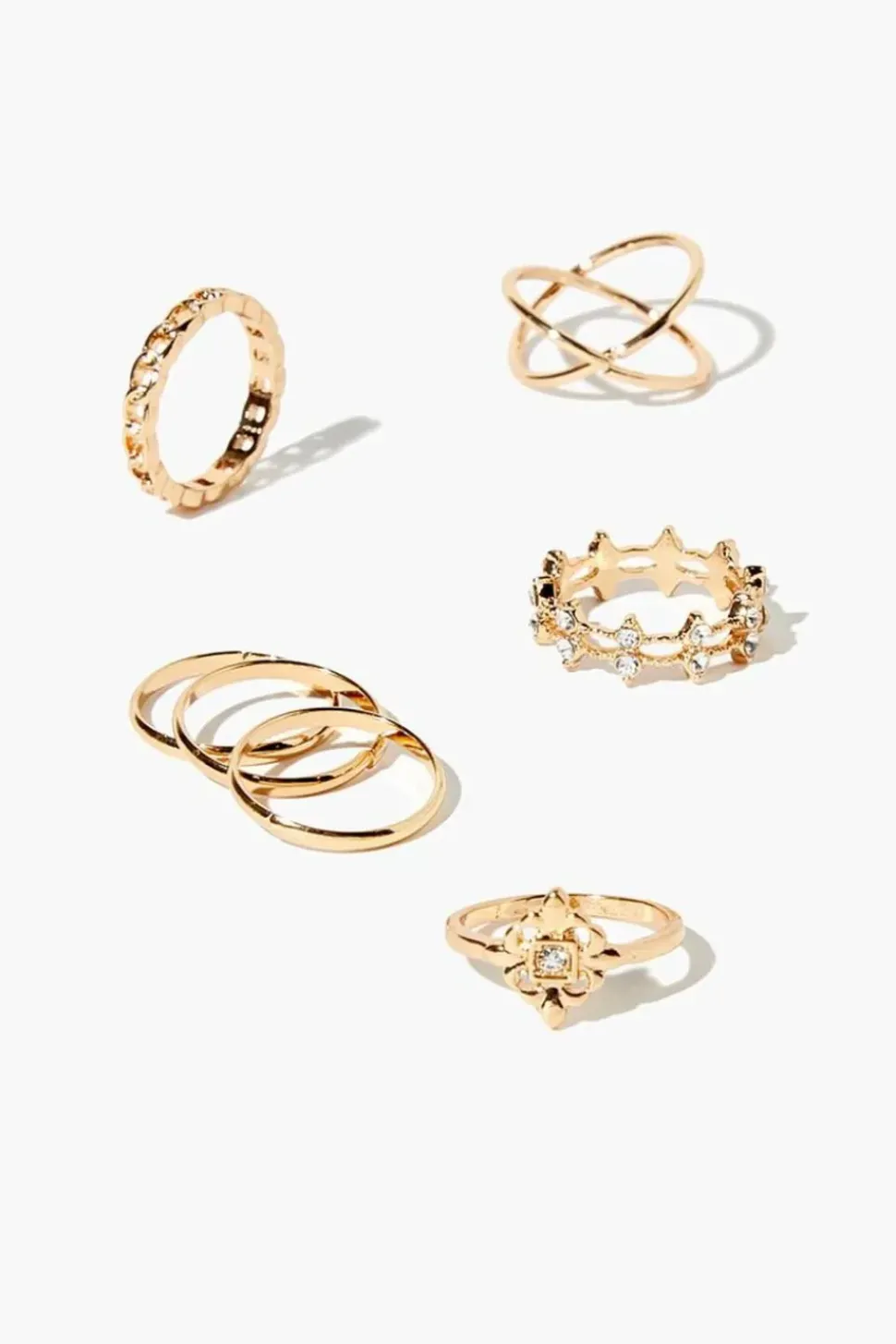Assorted Rhinestone Ring Set