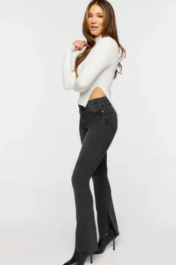 Asymmetrical-Hem Sweater Top