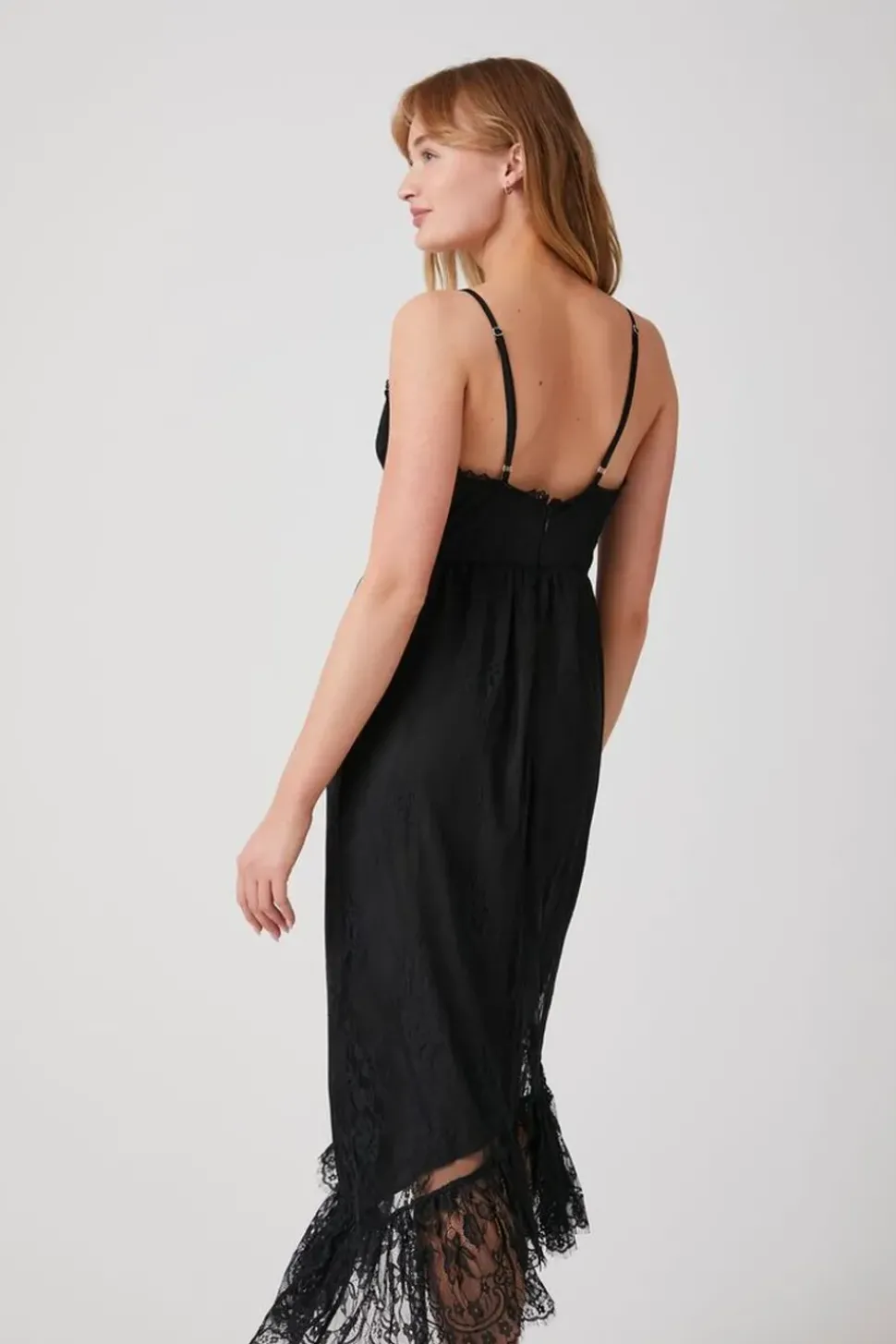 Asymmetrical Lace Midi Dress