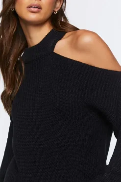 Asymmetrical Open-Shoulder Sweater