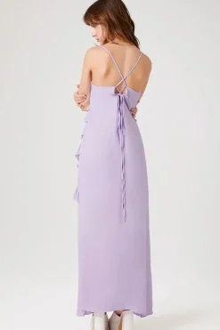 Asymmetrical Ruffle Maxi Dress