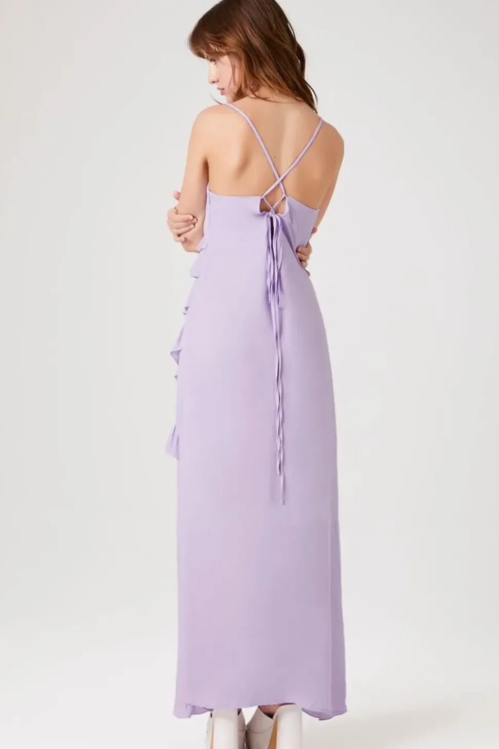 Asymmetrical Ruffle Maxi Dress