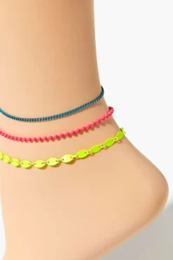 Ball Chain Anklet Set