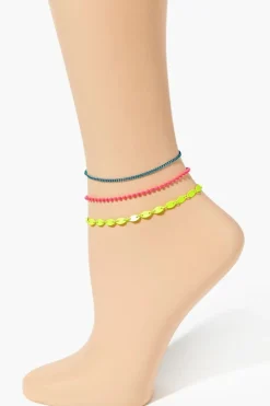 Ball Chain Anklet Set