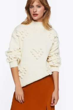 Ball Knit Heart Sweater