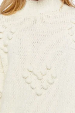 Ball Knit Heart Sweater