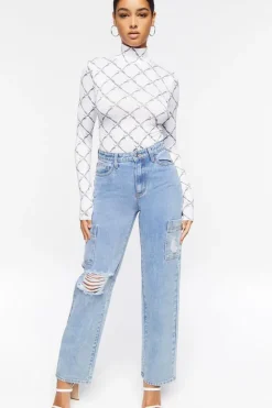Barbed Wire Mock Neck Bodysuit