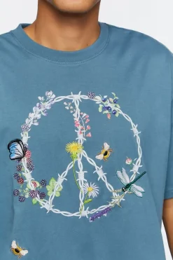 Barbed Wire Peace Sign Graphic Tee