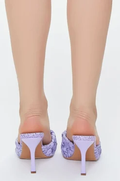 Basketwoven Open-Toe Stiletto Heels