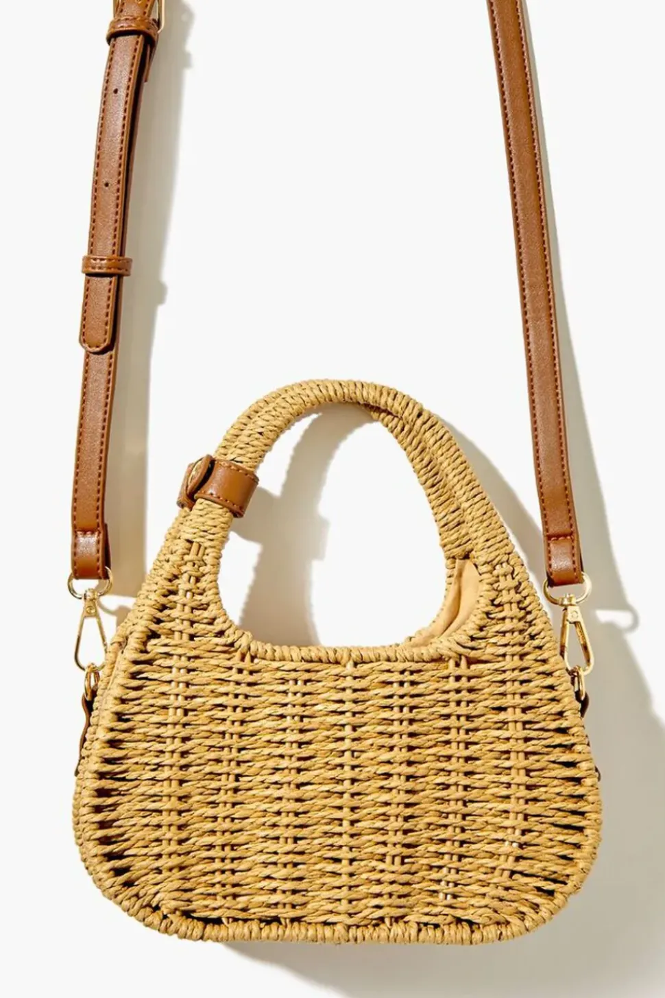 Basketwoven Wicker Crossbody Bag