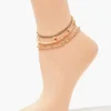 Beaded Chain Anklet Set