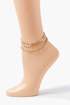 Beaded Chain Anklet Set