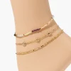 Beaded Floral Chain Anklet Set