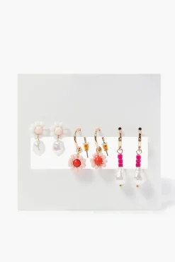 Beaded Floral Drop Earrings