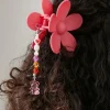 Beaded Flower Claw Hair Clip