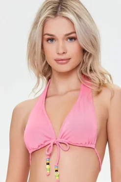 Beaded Halter Bikini Top
