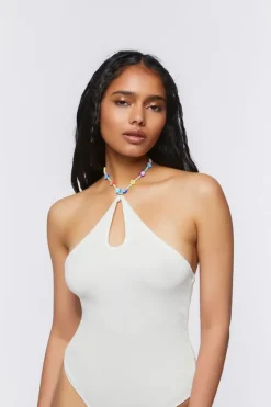 Beaded Halter Bodysuit