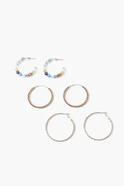Beaded Hoop Earring Set
