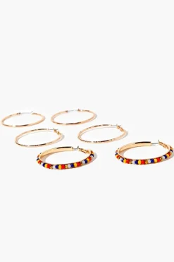 Beaded Hoop Earring Set