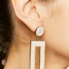 Beaded Rectangular Drop Earrings