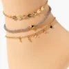 Beaded Star Anklet Set