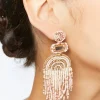 Beaded Statement Drop Earrings
