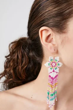 Beaded Statement Drop Earrings