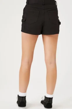 Belted Denim Cargo Shorts