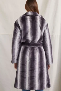 Belted Faux Fur Longline Coat