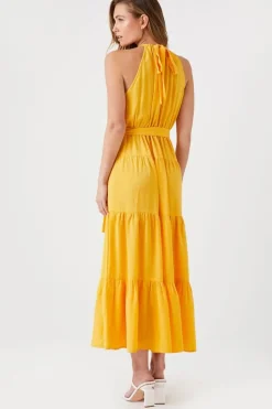 Belted Halter Maxi Dress