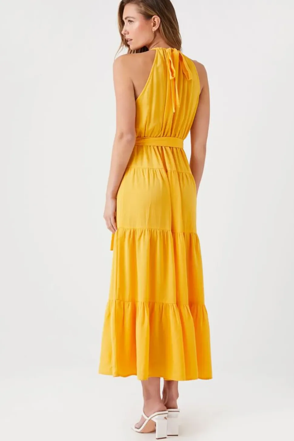 Belted Halter Maxi Dress