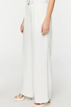 Belted High-Rise Wide-Leg Trousers