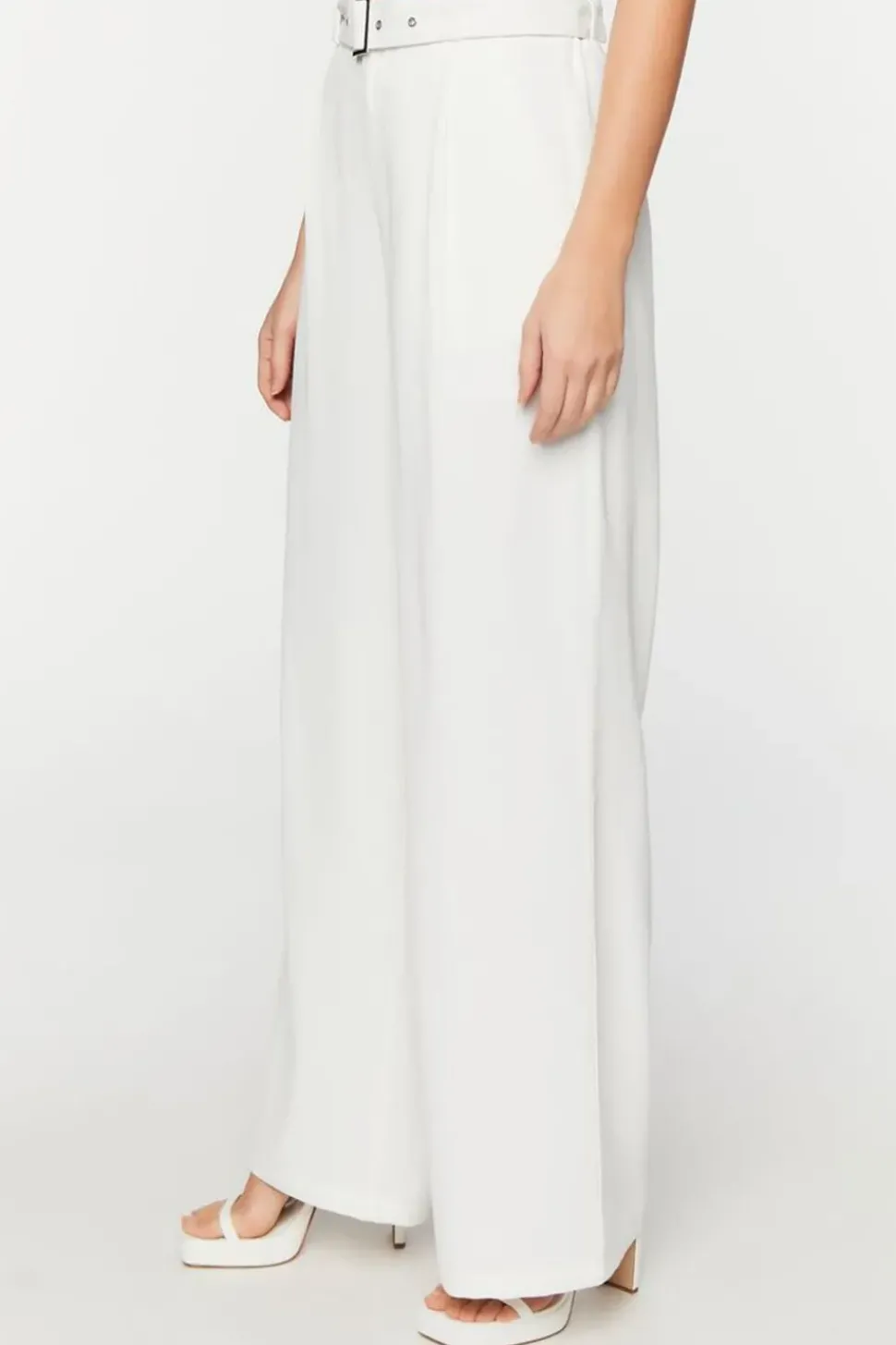 Belted High-Rise Wide-Leg Trousers